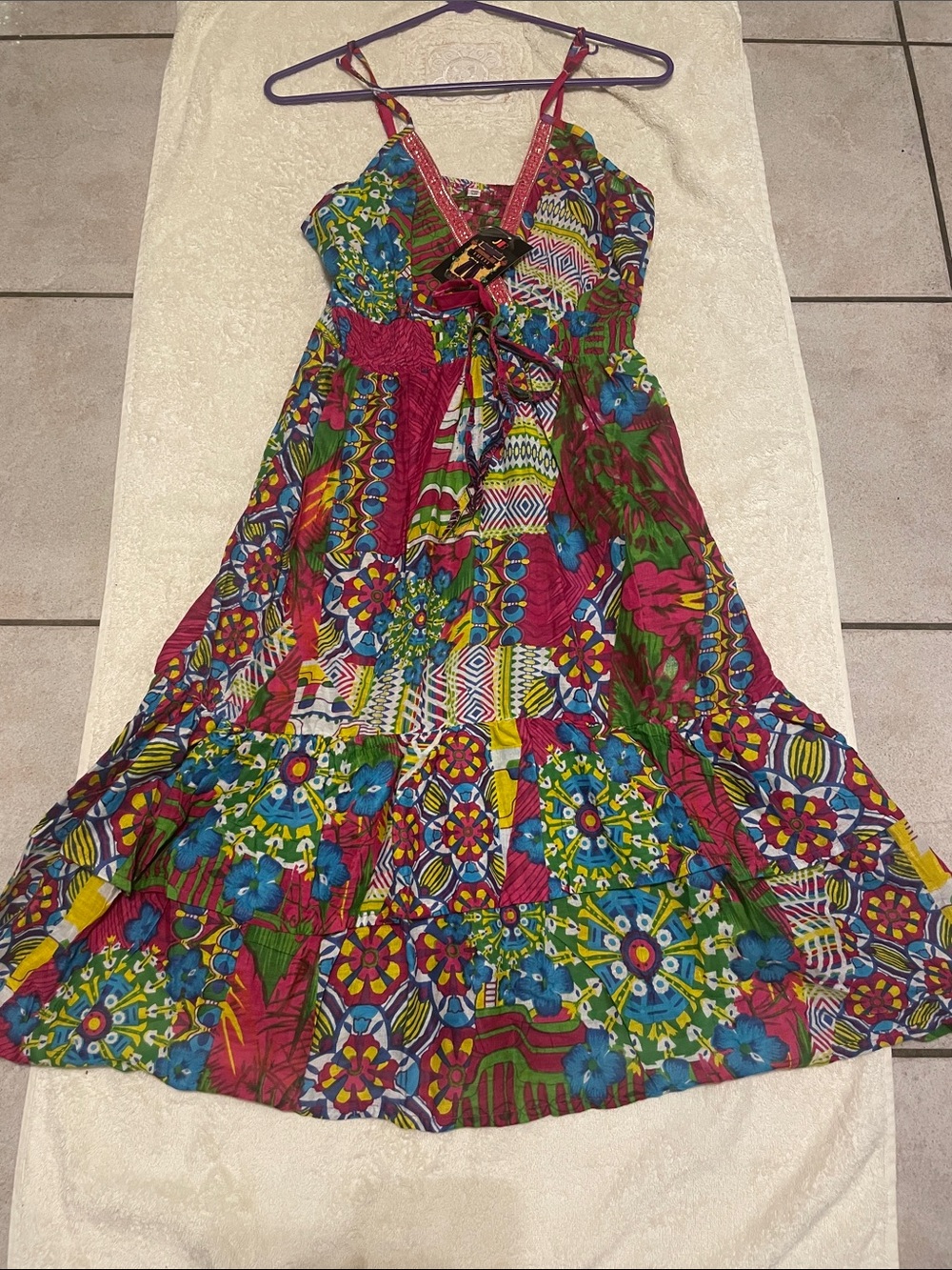 NWT Junglee Billee Vibrant Multicolor Floral Boho Dress